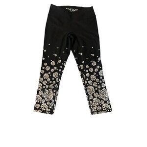 Betsey Johnson Performance Black And White Floral Leggings Women’s Size XSmall